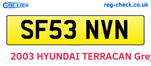 SF53NVN are the vehicle registration plates.