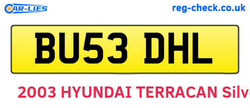 BU53DHL are the vehicle registration plates.