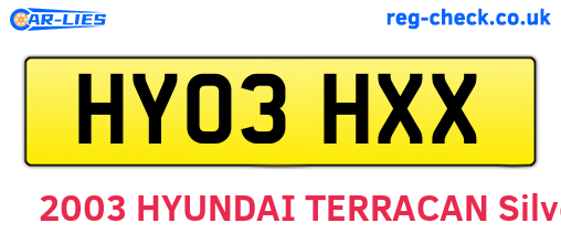 HY03HXX are the vehicle registration plates.