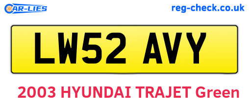 LW52AVY are the vehicle registration plates.