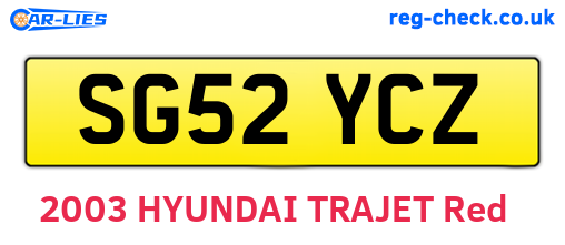 SG52YCZ are the vehicle registration plates.