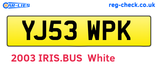 YJ53WPK are the vehicle registration plates.
