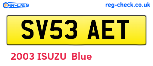 SV53AET are the vehicle registration plates.