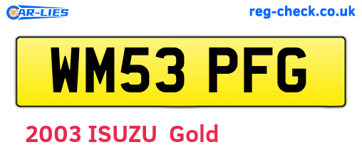WM53PFG are the vehicle registration plates.