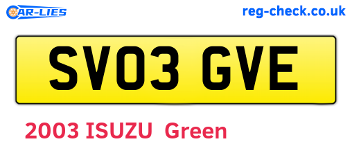 SV03GVE are the vehicle registration plates.