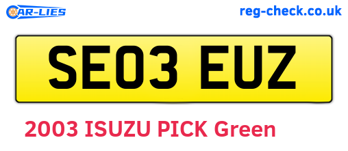 SE03EUZ are the vehicle registration plates.