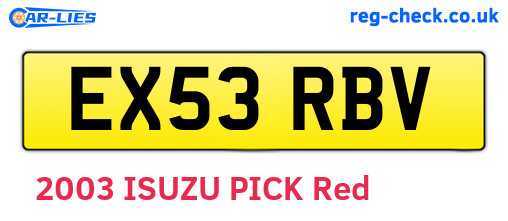 EX53RBV are the vehicle registration plates.