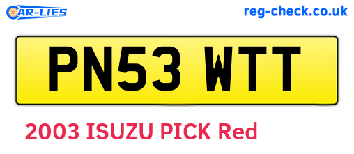 PN53WTT are the vehicle registration plates.