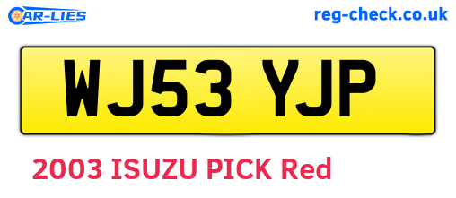WJ53YJP are the vehicle registration plates.