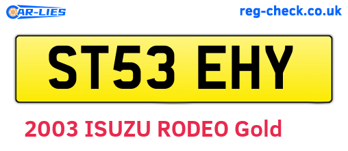 ST53EHY are the vehicle registration plates.
