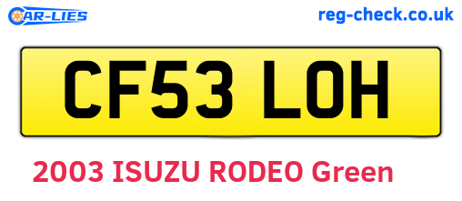 CF53LOH are the vehicle registration plates.