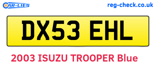 DX53EHL are the vehicle registration plates.