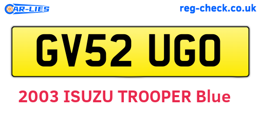 GV52UGO are the vehicle registration plates.