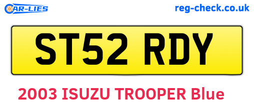 ST52RDY are the vehicle registration plates.