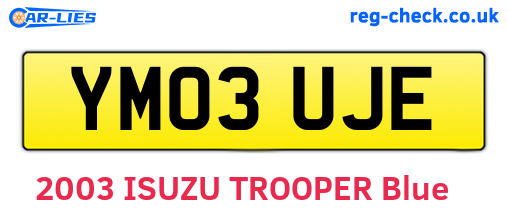 YM03UJE are the vehicle registration plates.
