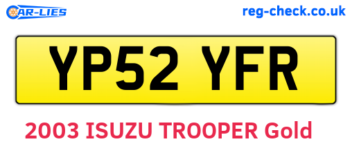 YP52YFR are the vehicle registration plates.