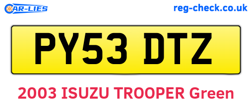 PY53DTZ are the vehicle registration plates.