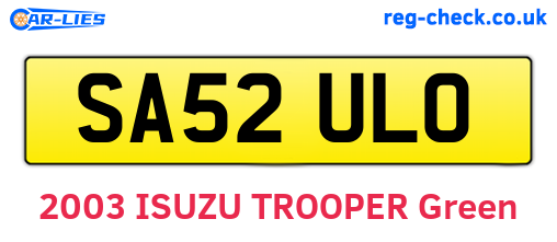 SA52ULO are the vehicle registration plates.