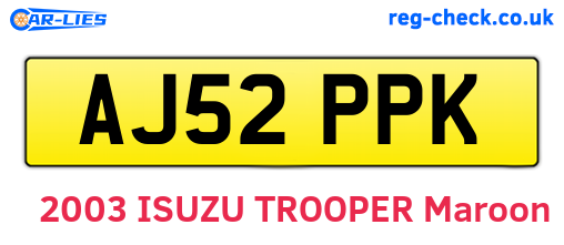 AJ52PPK are the vehicle registration plates.
