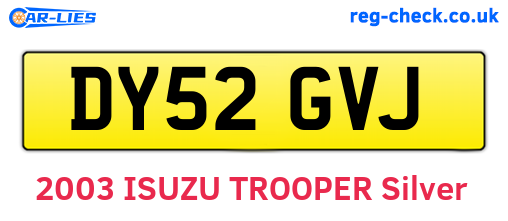 DY52GVJ are the vehicle registration plates.