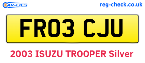 FR03CJU are the vehicle registration plates.