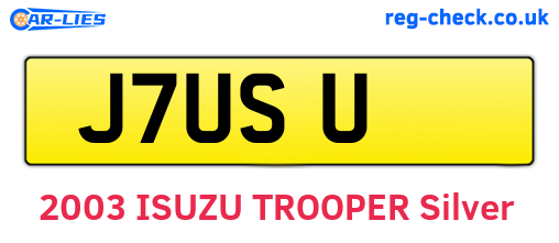 J7USU are the vehicle registration plates.