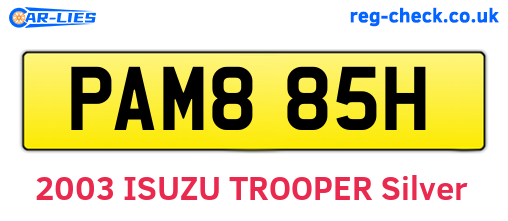 PAM885H are the vehicle registration plates.