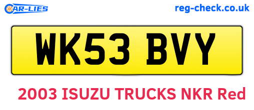 WK53BVY are the vehicle registration plates.