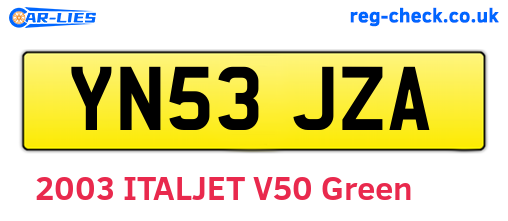 YN53JZA are the vehicle registration plates.
