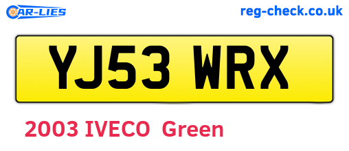 YJ53WRX are the vehicle registration plates.