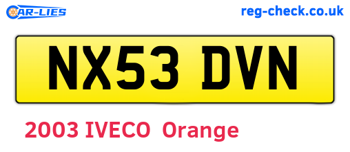 NX53DVN are the vehicle registration plates.