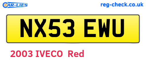 NX53EWU are the vehicle registration plates.
