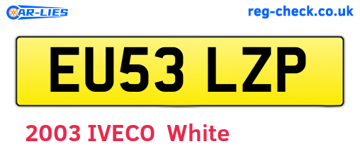 EU53LZP are the vehicle registration plates.