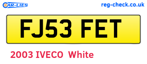 FJ53FET are the vehicle registration plates.