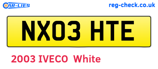 NX03HTE are the vehicle registration plates.