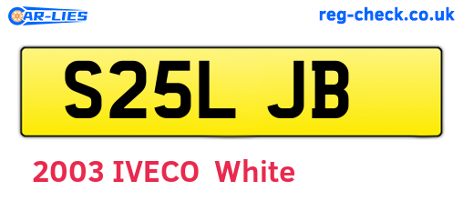 S25LJB are the vehicle registration plates.