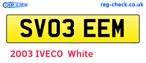 SV03EEM are the vehicle registration plates.