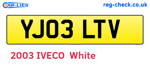 YJ03LTV are the vehicle registration plates.