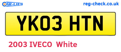 YK03HTN are the vehicle registration plates.