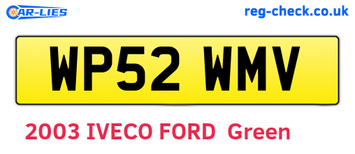 WP52WMV are the vehicle registration plates.