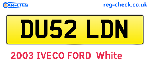 DU52LDN are the vehicle registration plates.