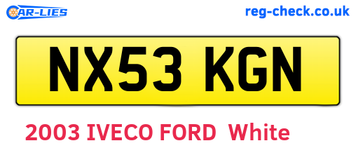 NX53KGN are the vehicle registration plates.