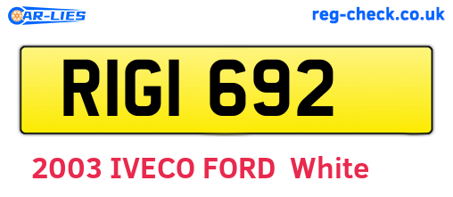 RIG1692 are the vehicle registration plates.