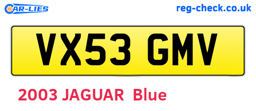 VX53GMV are the vehicle registration plates.