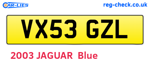 VX53GZL are the vehicle registration plates.