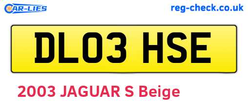 DL03HSE are the vehicle registration plates.