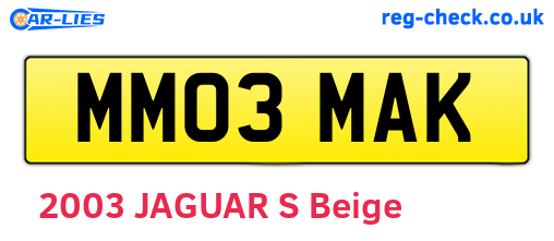 MM03MAK are the vehicle registration plates.