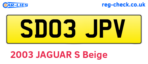 SD03JPV are the vehicle registration plates.
