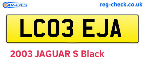LC03EJA are the vehicle registration plates.