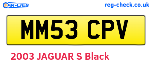 MM53CPV are the vehicle registration plates.